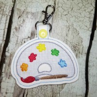 In the hoop Embroidery Art Pallet Snap Tab Applique Design